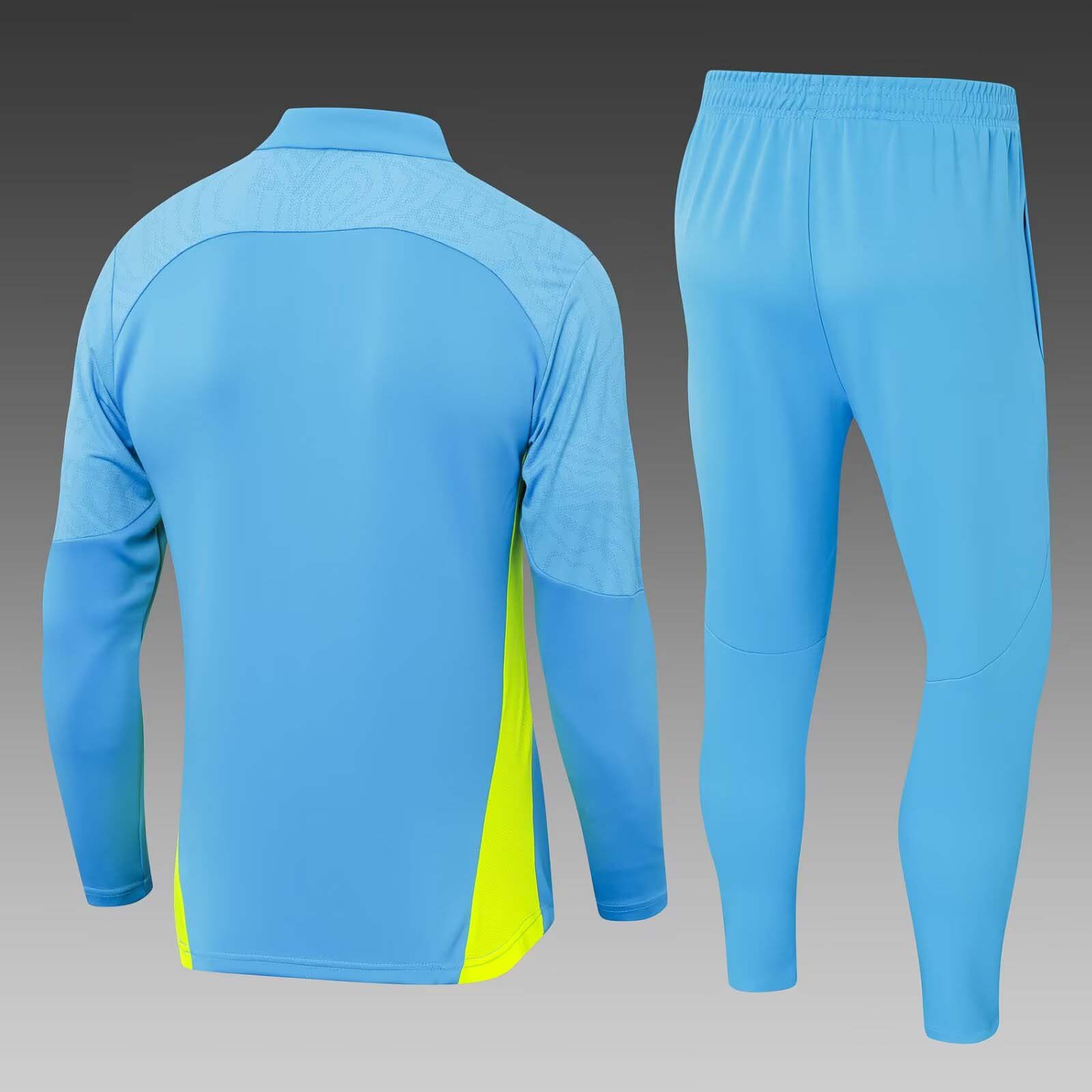 2024/2025 Manchester City Half-Pull Training Suit Blue Football Shirt 1:1 Thai Quality Set