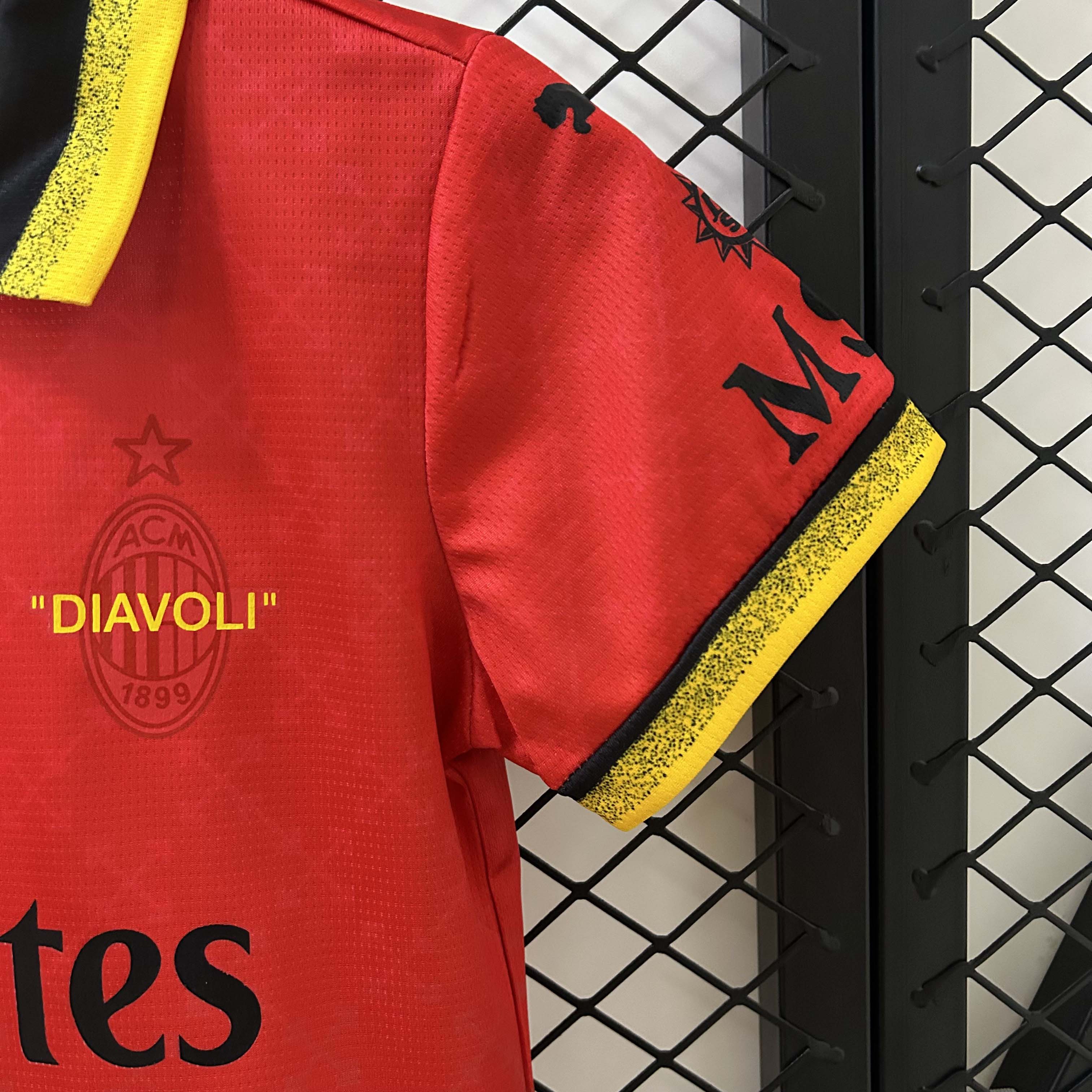 2024/2025 AC Milan Fourth Away Red Soccer Jersey 1:1 Thai Quality Kids Size