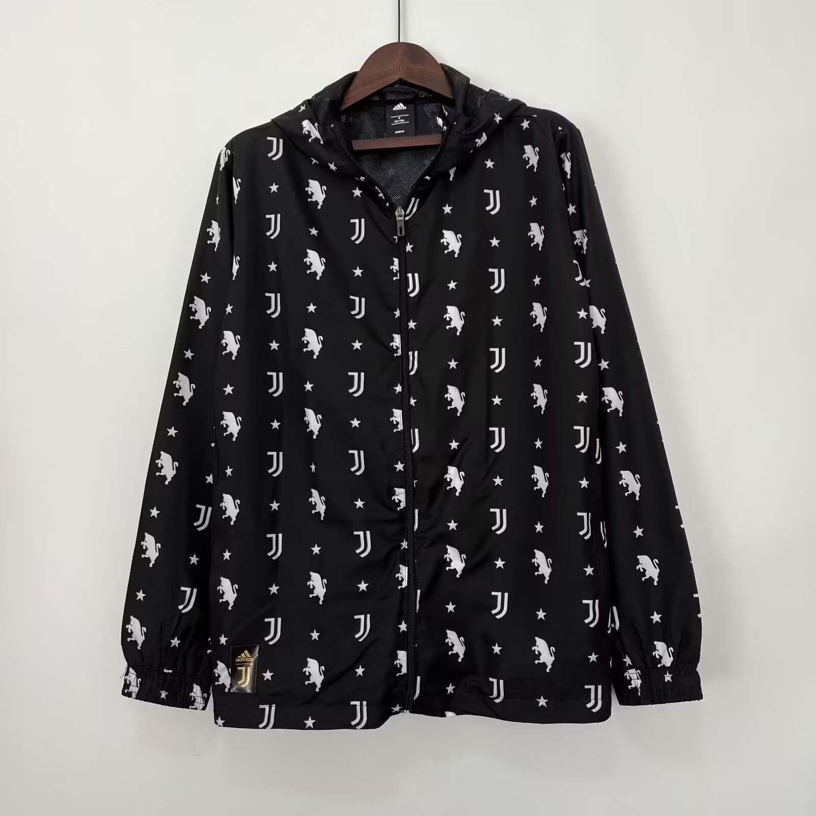 2024/2025 Juventus Windbreaker Black Soccer Jersey 1:1 Thai Quality