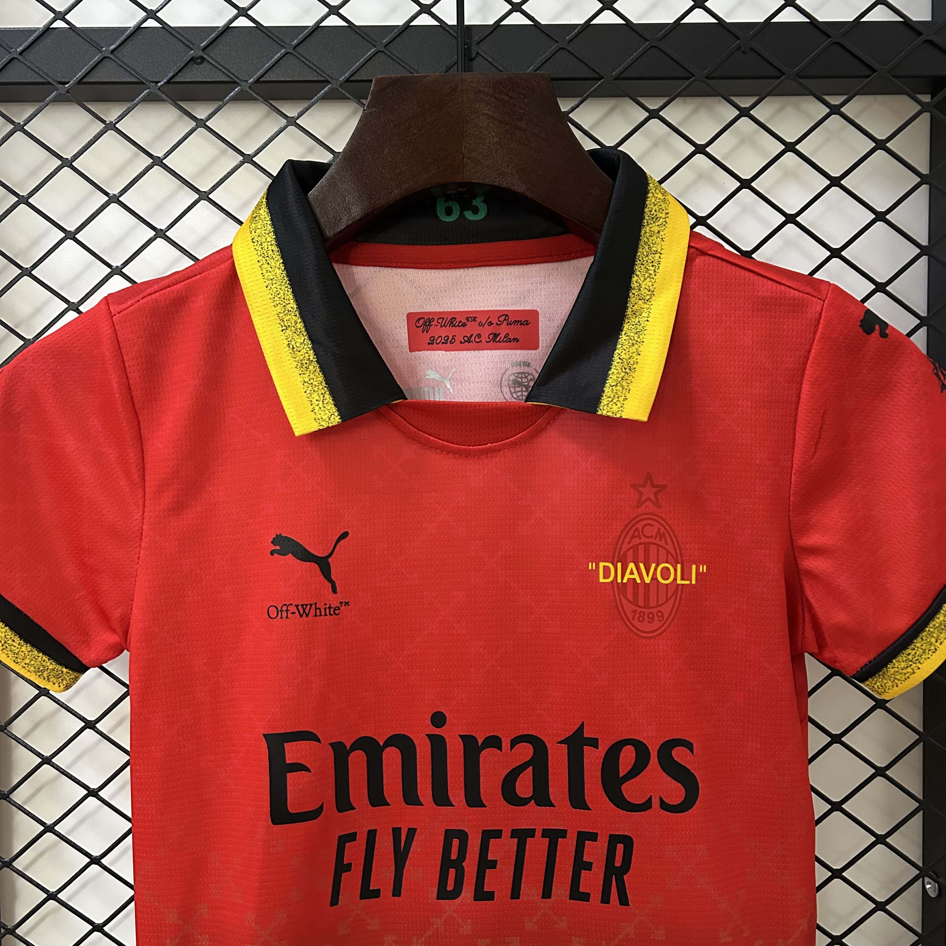 2024/2025 AC Milan Fourth Away Red Soccer Jersey 1:1 Thai Quality Kids Size