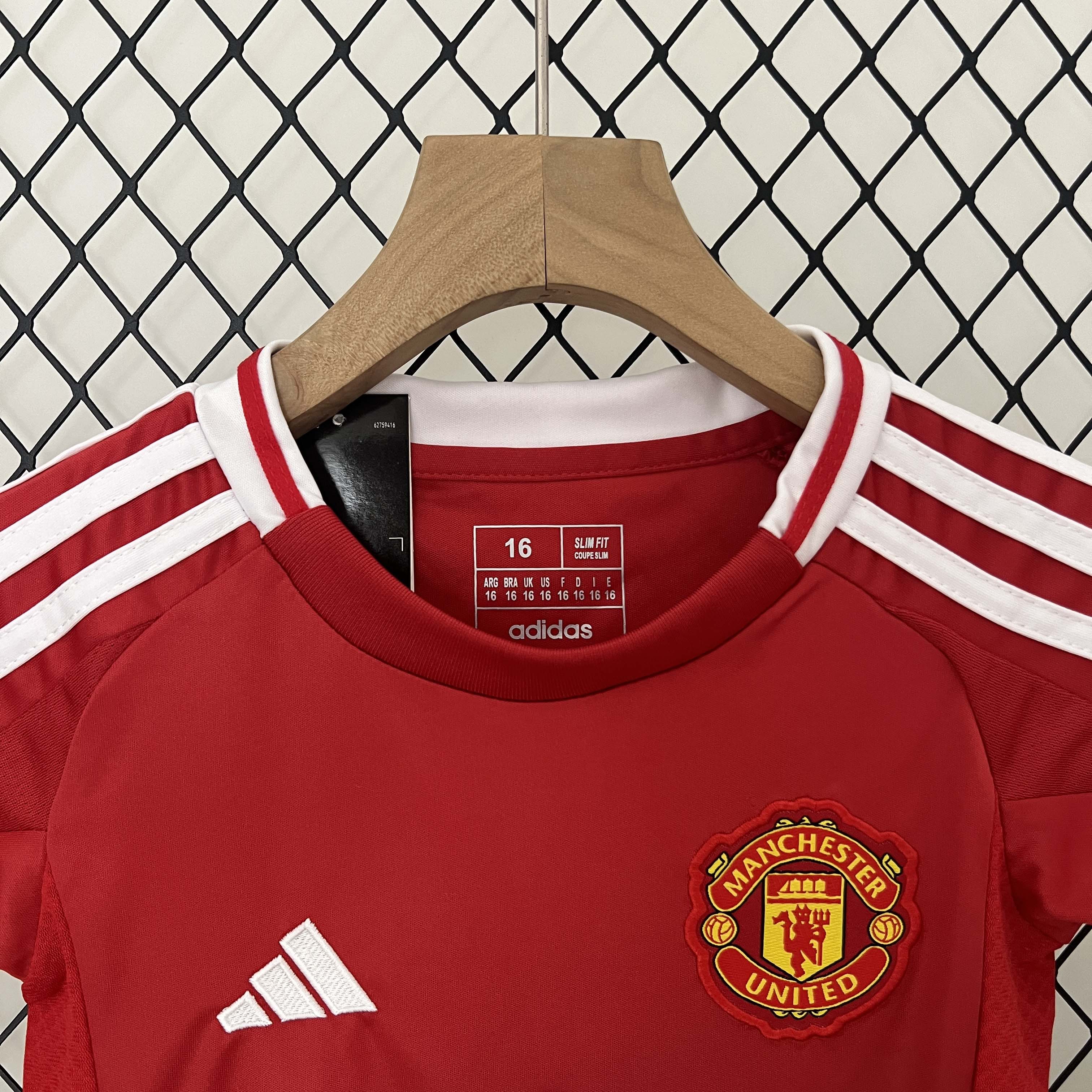 2024/2025 Manchester United Home Football Shirt 1:1 Thai Quality Kids Size