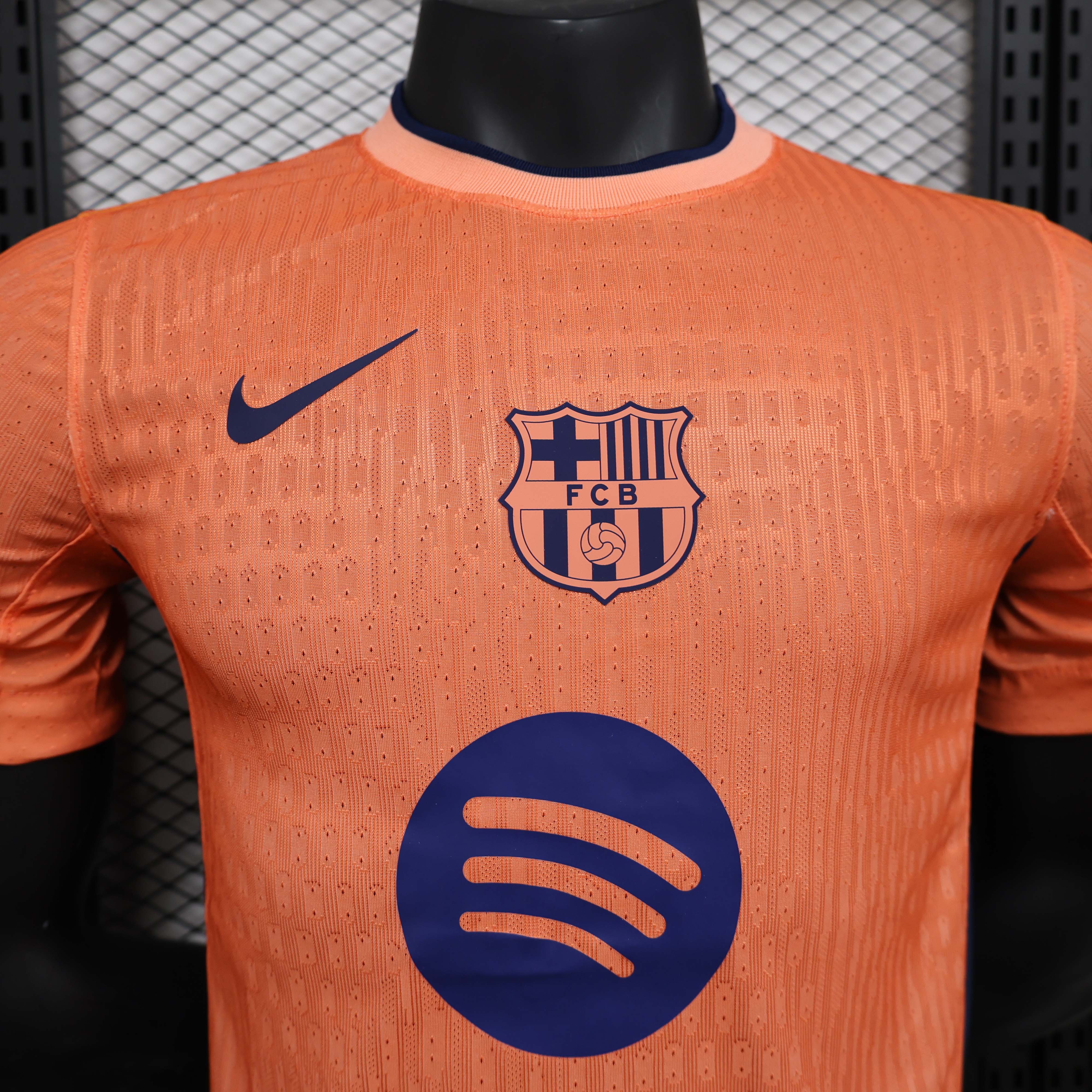 2024/2025 Player Version Barcelona Special Edition Orange Football Shirt 1:1 Thai Quality