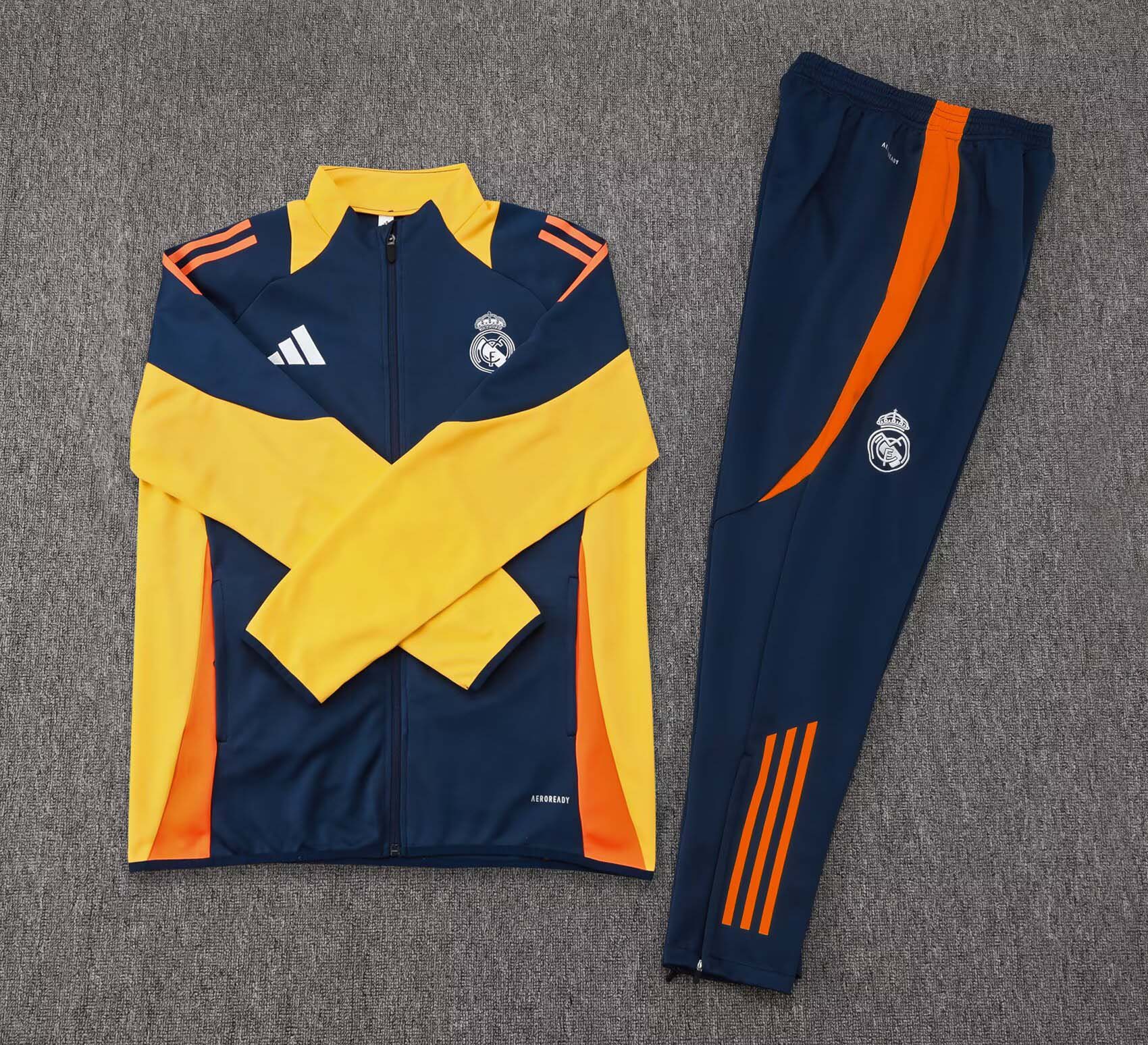 2024/2025 Real Madrid Half-Pull Training Suit Royal blue Football Shirt 1:1 Thai Quality Set