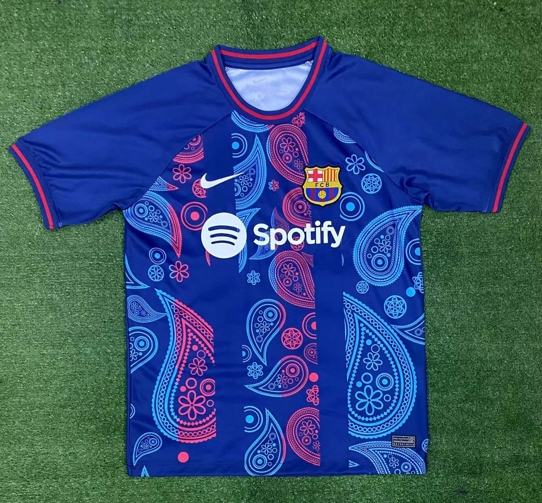2024/2025 Barcelona Training Wear Upper Blue Football Shirt 1:1 Thai Quality