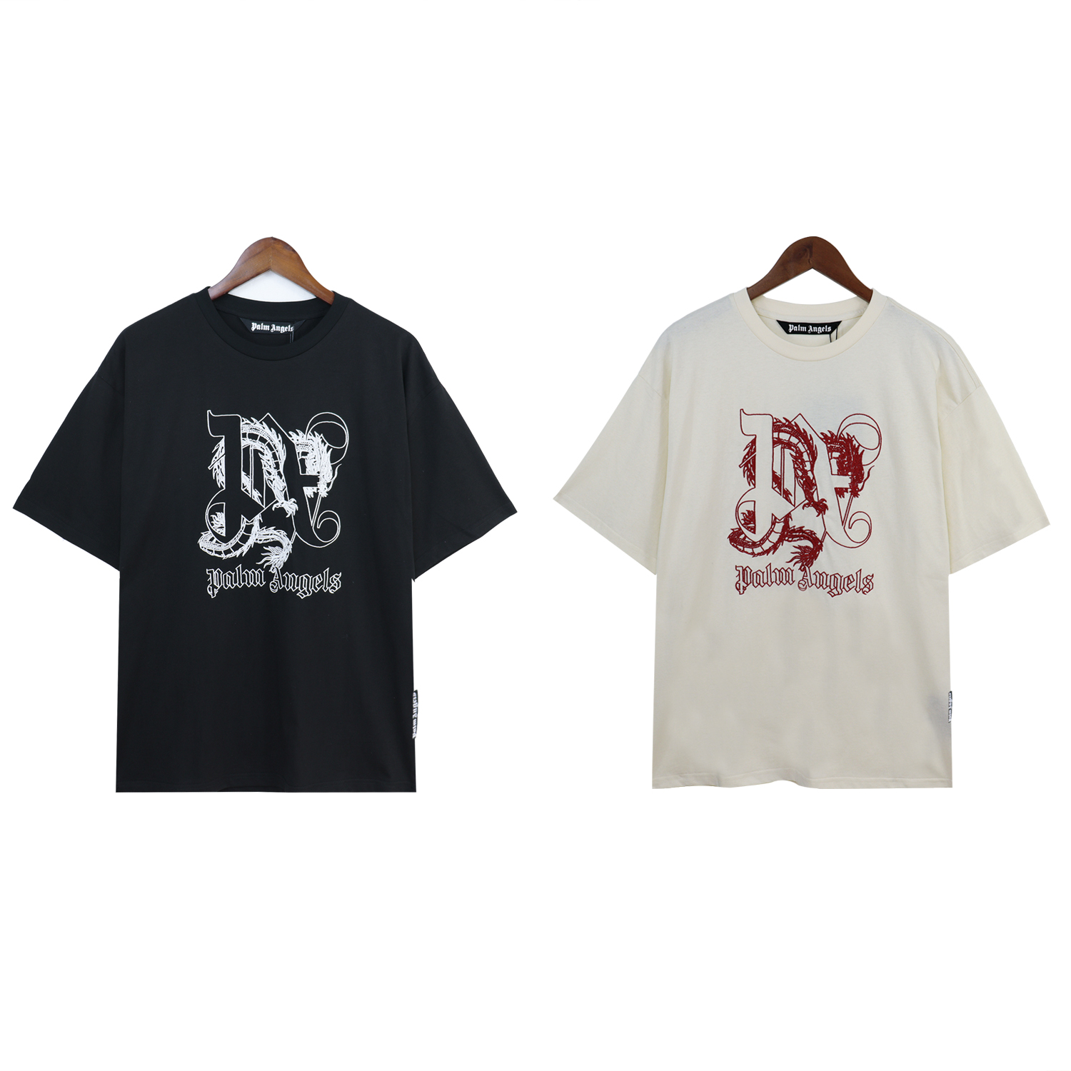 Year of the Dragon limited embroidery letter pattern  tee 2 colors