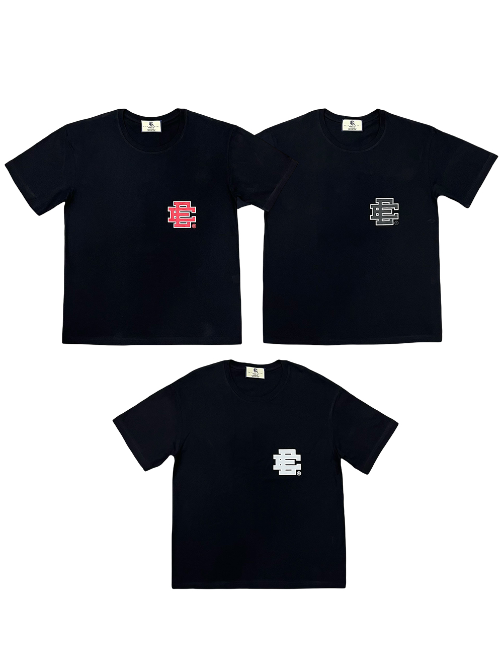 1:1 quality version Color blocked logo print on chest Tee 3 colors