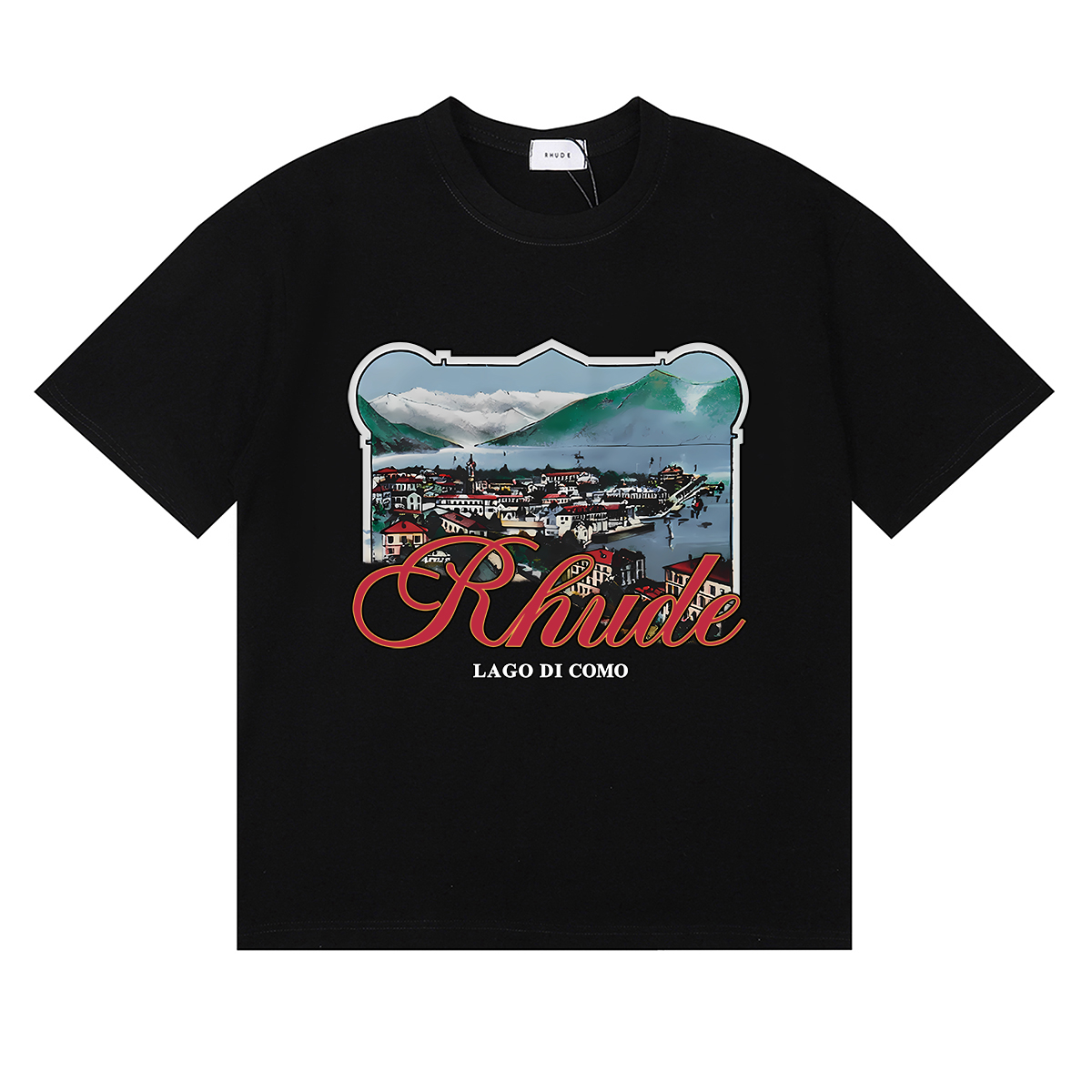 28325696 Lake Como Lakeside Town Printed Tee 3 colors