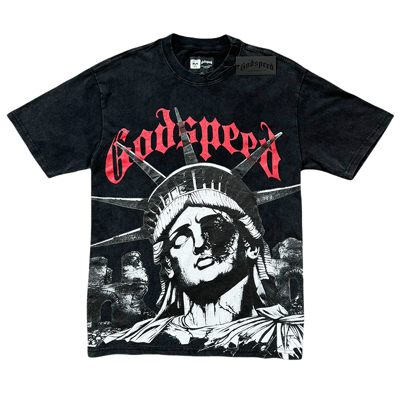 28286717 Wounded Liberty Sculpture Printed Washed Version Tee 2 colors
