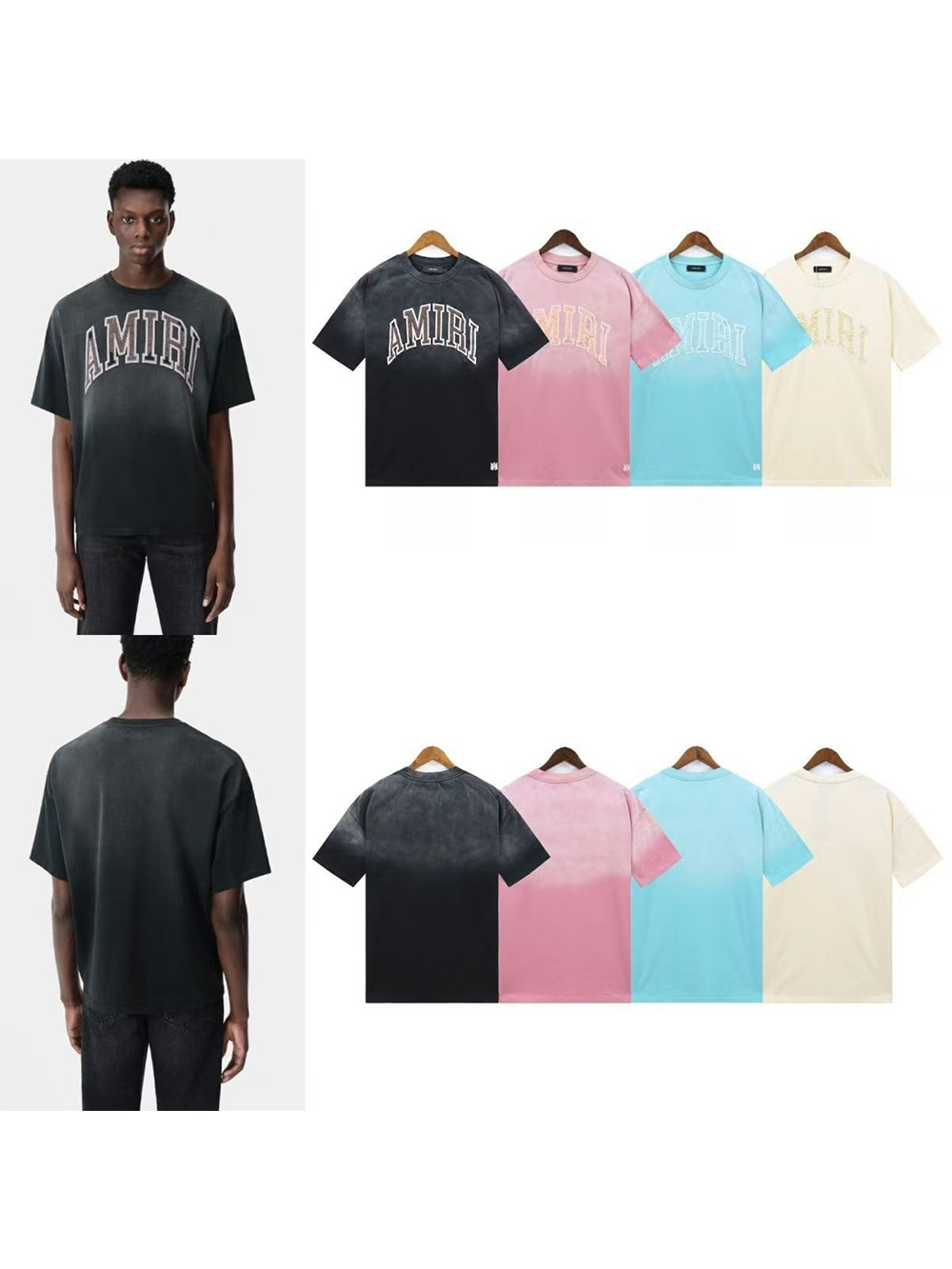 Patch embroidered logo washed version tee 4 colors