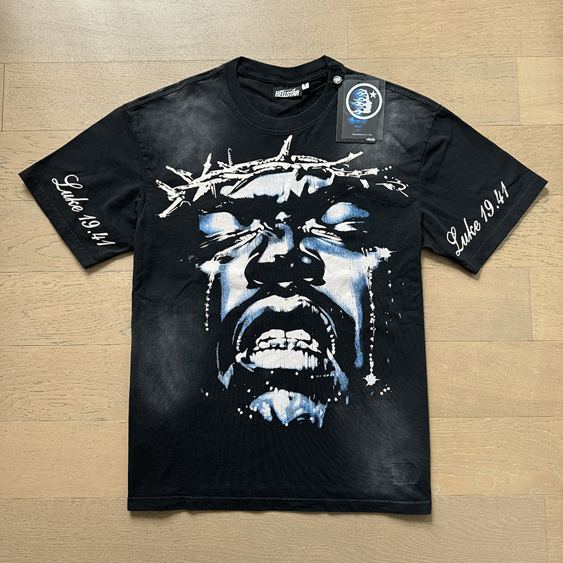 Weeping figures back angel wings printed washed version tee