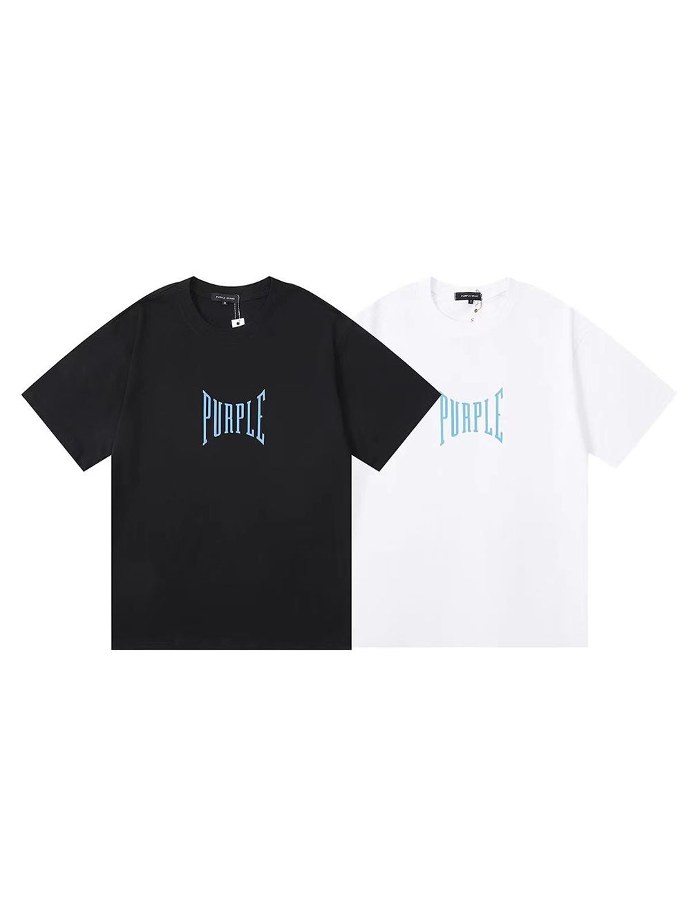 Blue small letter logo printed tee 2 colors
