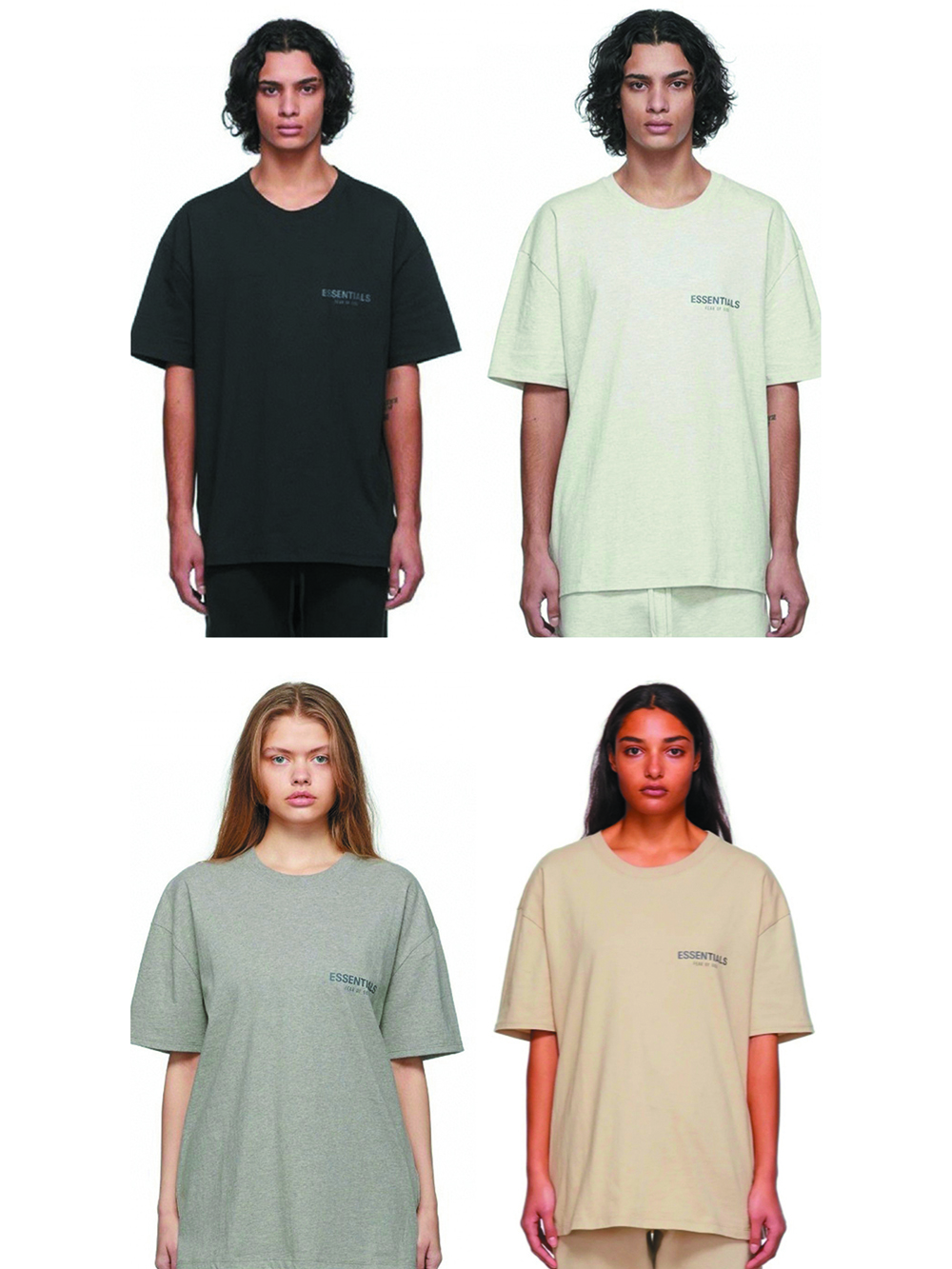 1:1 quality version Silicone Embossed Letter Logo Tee 4 colors