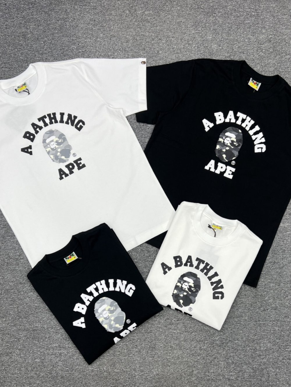 1:1 quality version Arc Lettering Glow-in-the-Dark Camo Ape Head Tee 4 colors