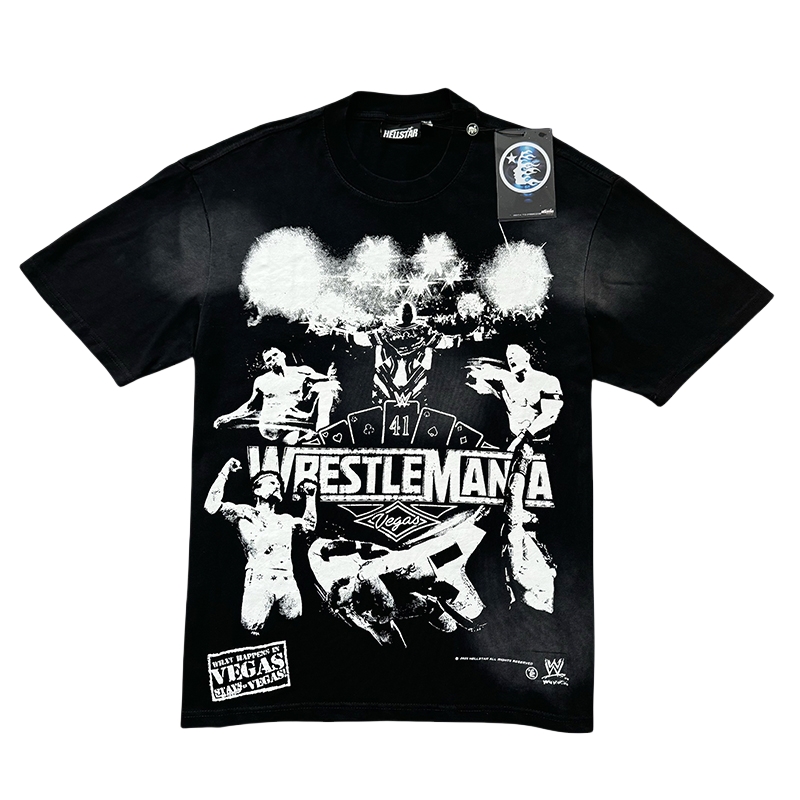 28180563 WrestleMania portrait poster print washed  Version Tee