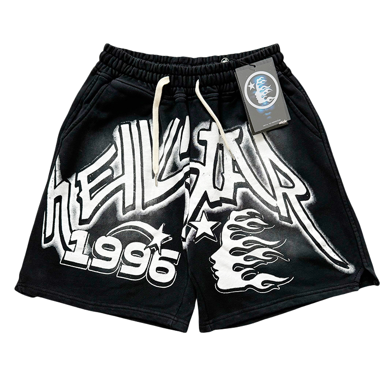 28086868 Colorblocked Twisted Letter Print Washed Version Tee & Shorts Set