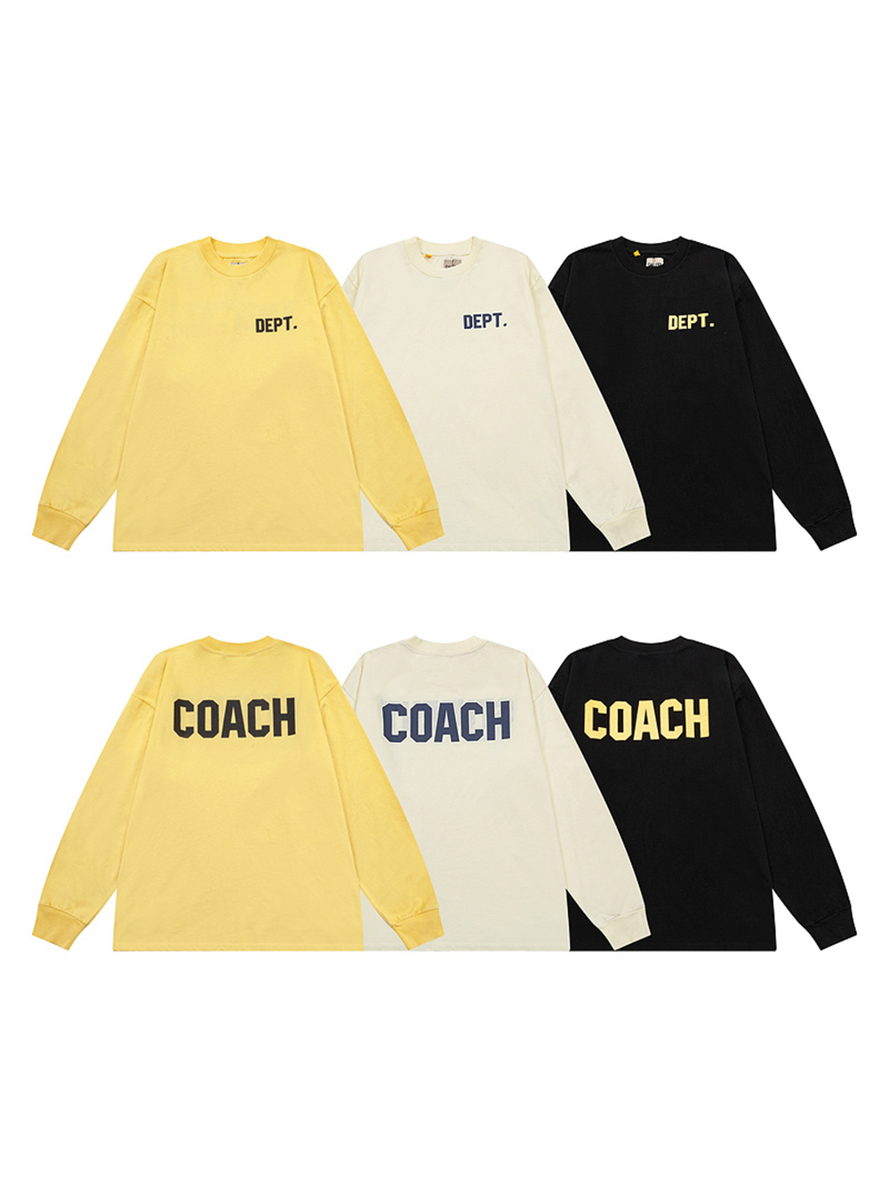 Reversible Wearable Coach / Student Letter Logo Long Sleeve T-Shirt 3 colors