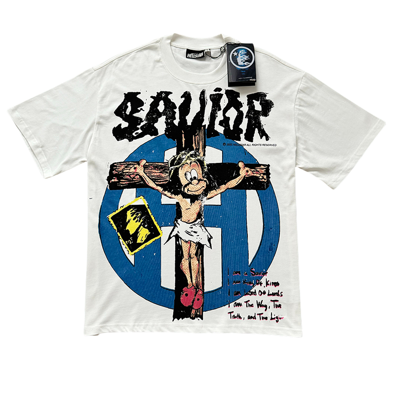 28128700 Cross Spoof Portrait Letter Print Tee