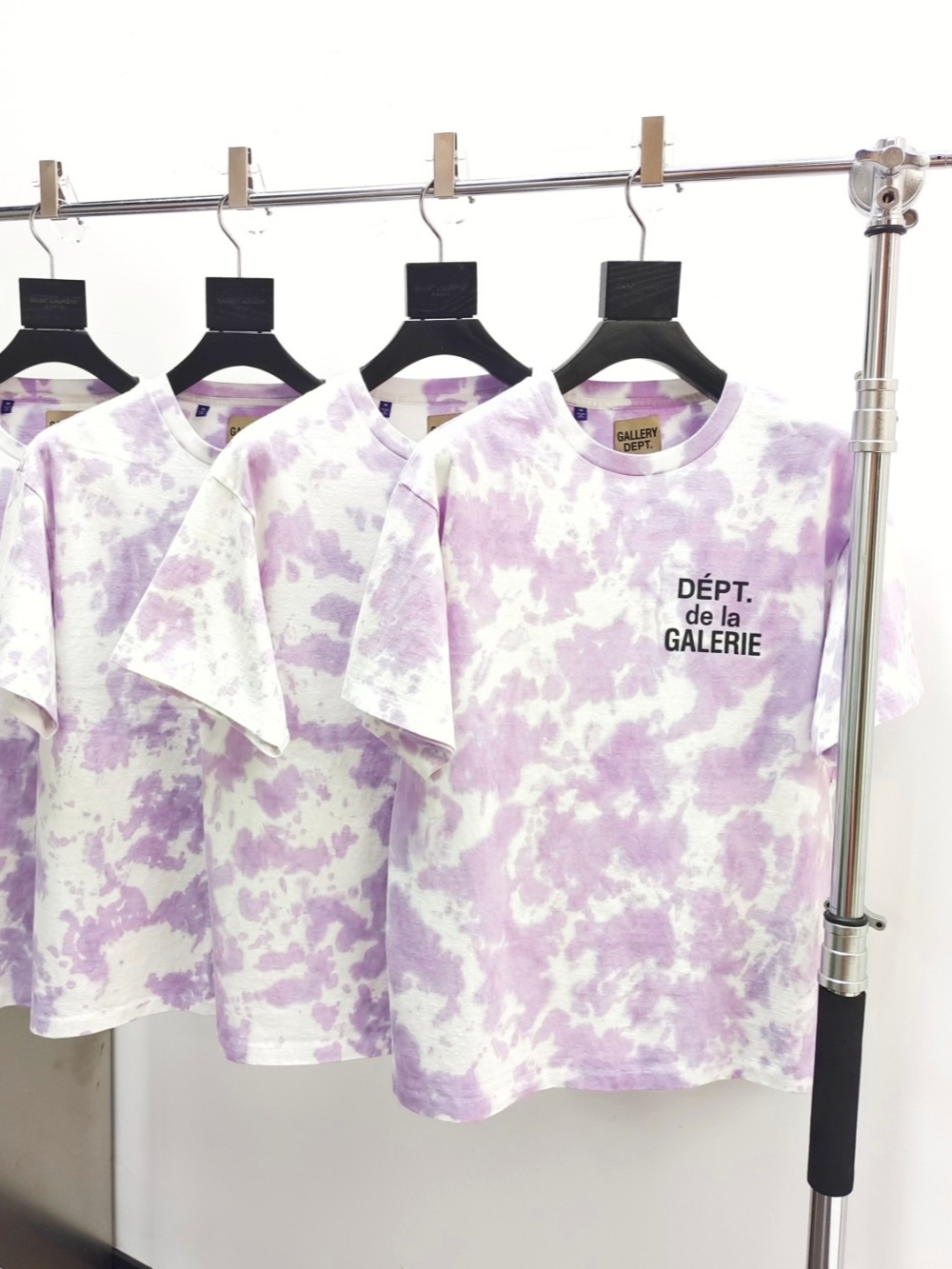 1:1 quality version Purple Tie-Dye French Letter Tee