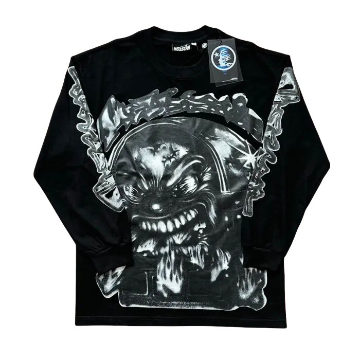 Back score printed long sleeve T-shirt