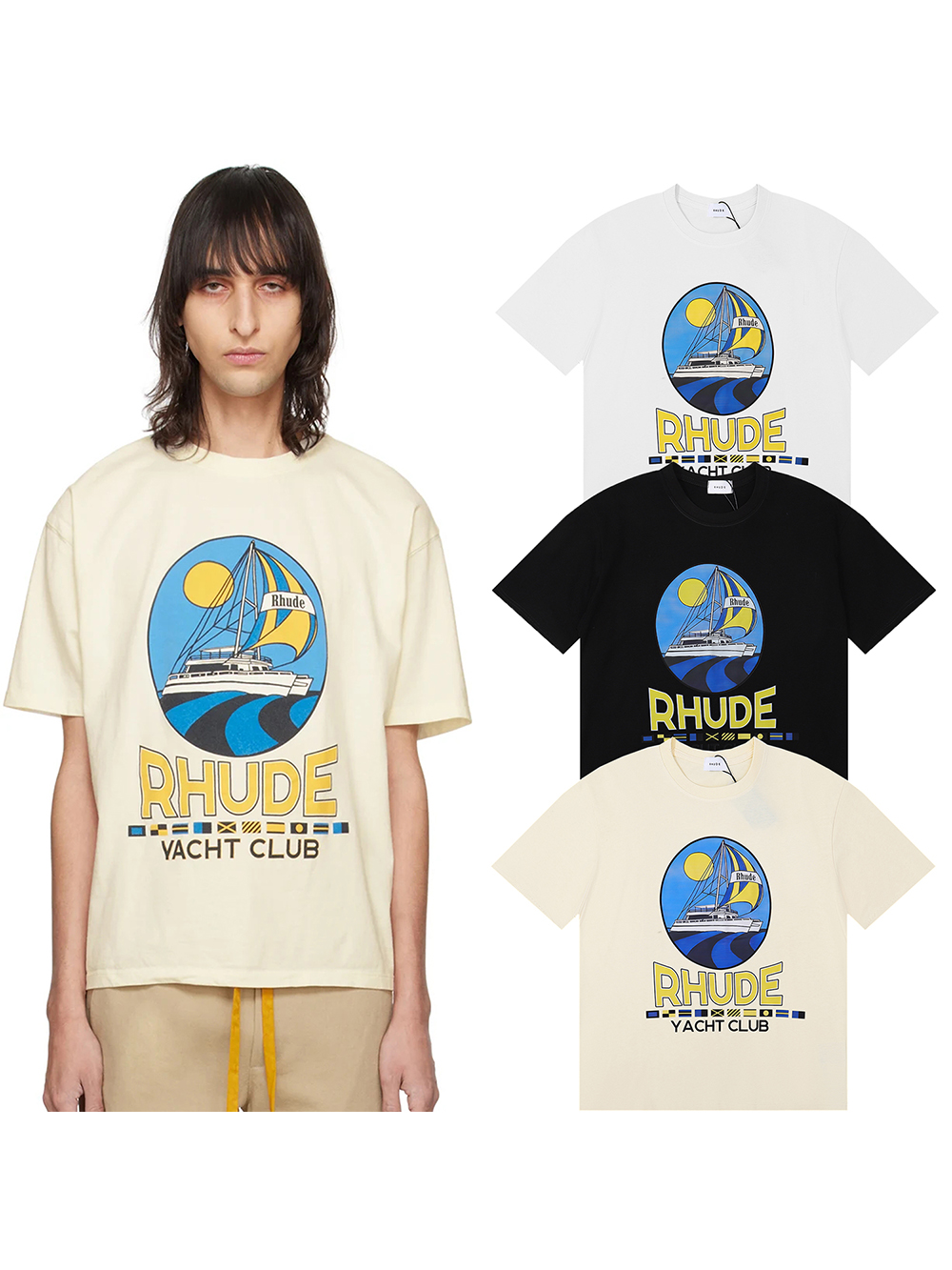 Sailing Yacht Club Print Tee 3 colors