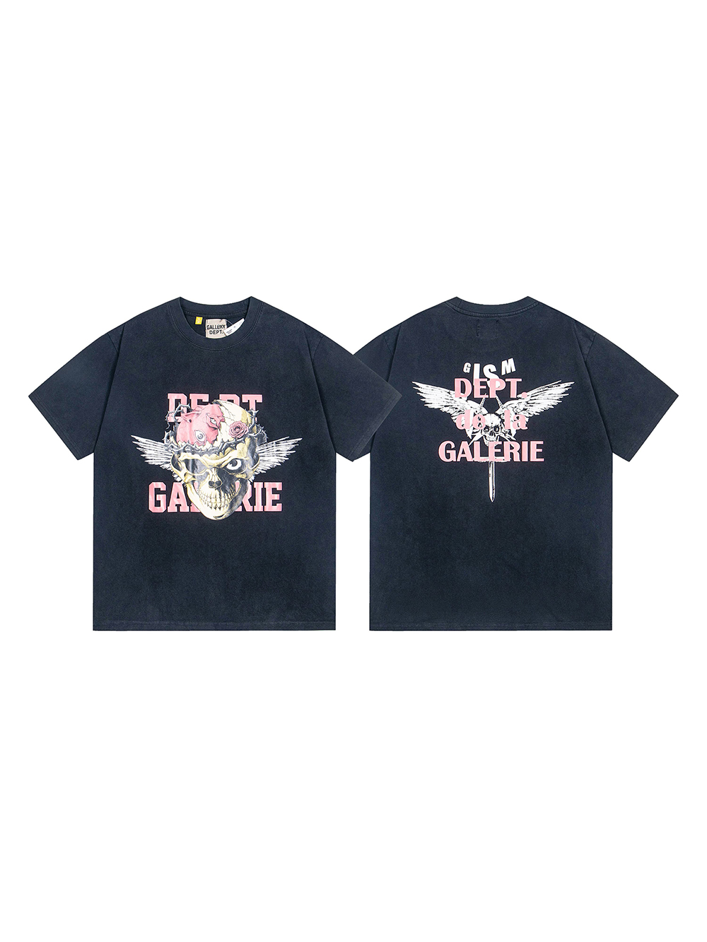 Devil's Eye Pink Letter Print Washed Version Tee