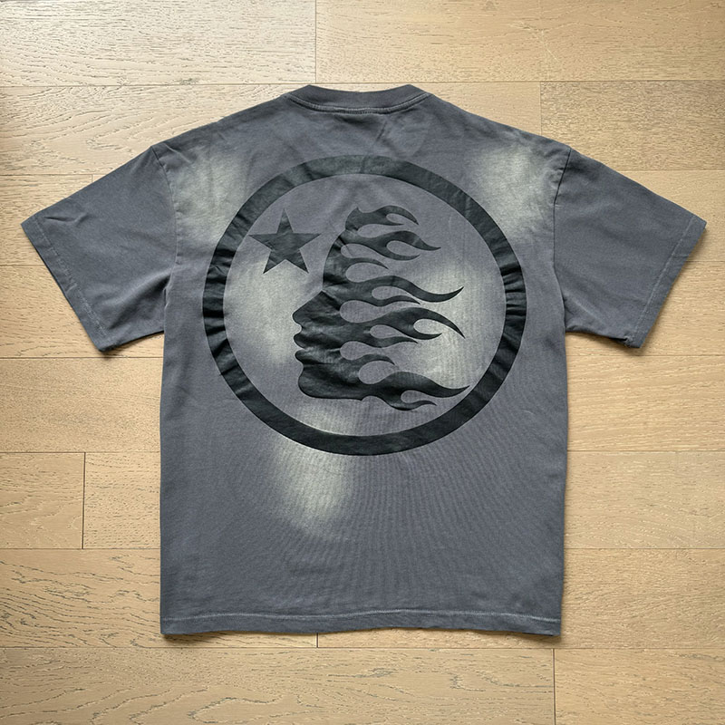 Black and Yellow Logo Washed Gray Tee