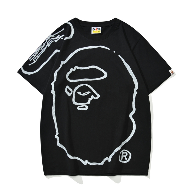 Co-branded Hand Painted Great Ape Head Graffiti tee 2 colors
