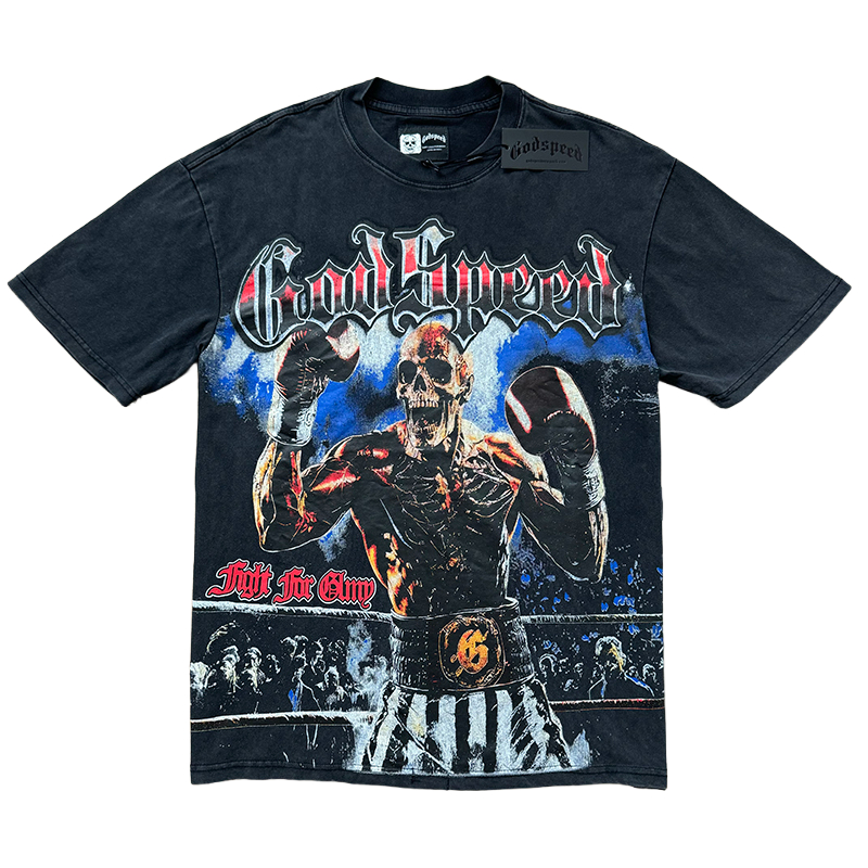 28359515 Boxer Skull Print Washed Version Tee 2 colors