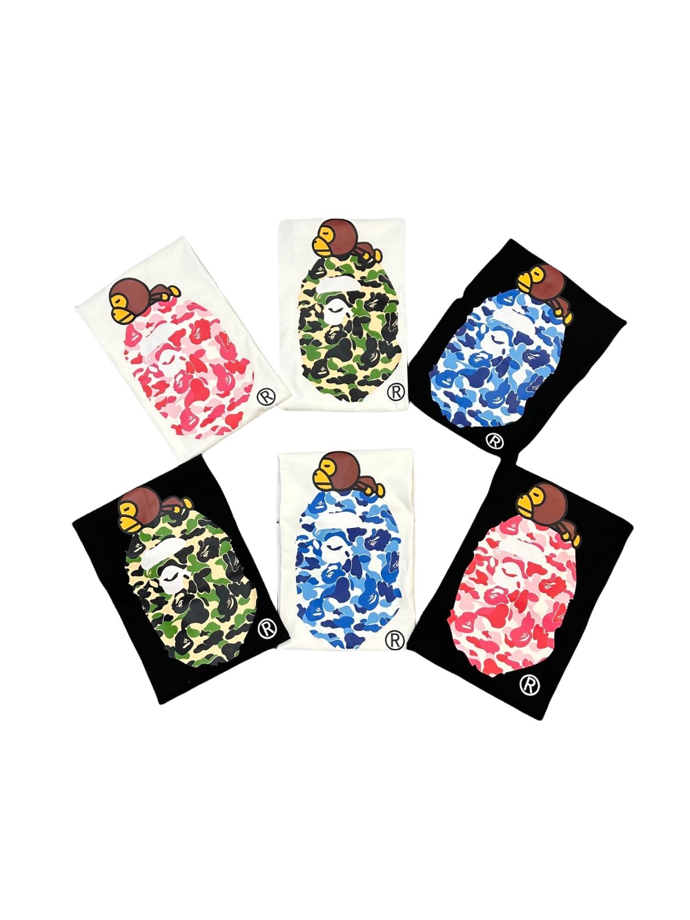 1:1 quality version 28205446 3-color Camouflage ape Print Tee 6 colors