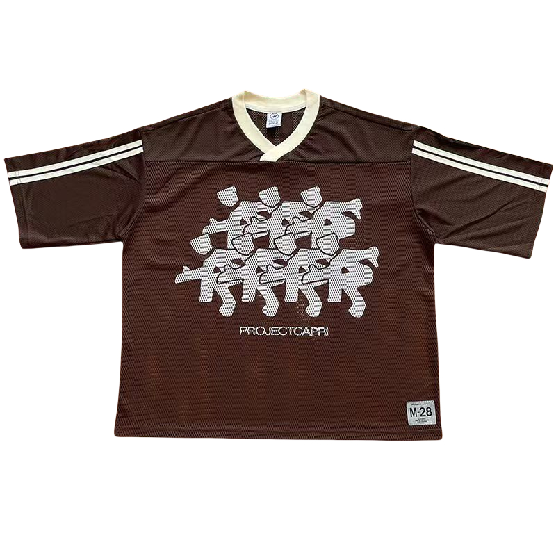 1:1 quality version Portrait Graffiti Mesh Jersey Tee 3 colors