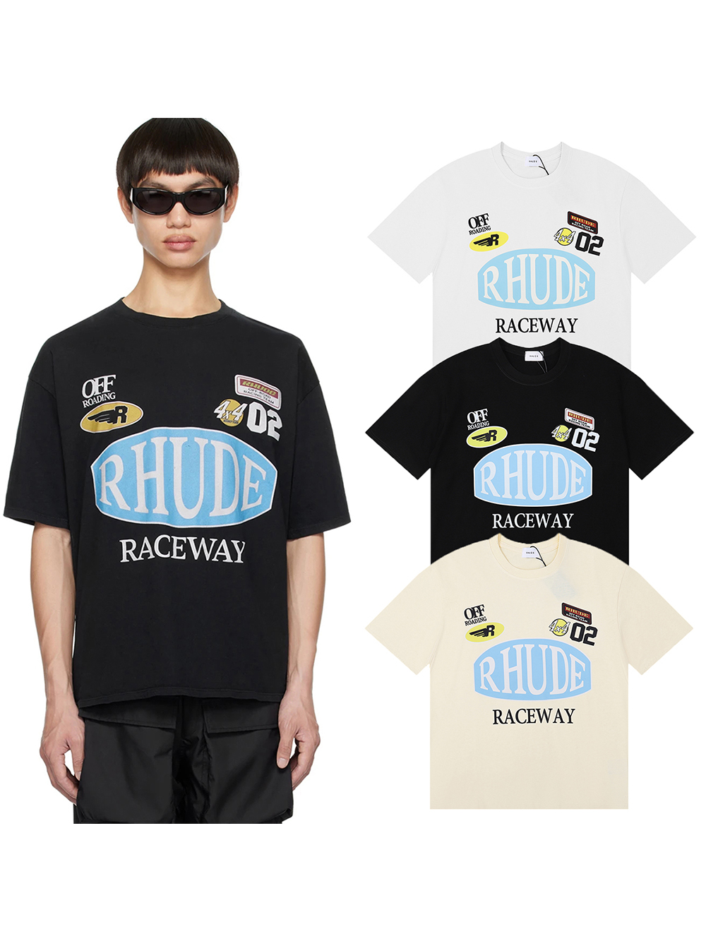 New Racing Slogan Badge Printed Tee 3 colors