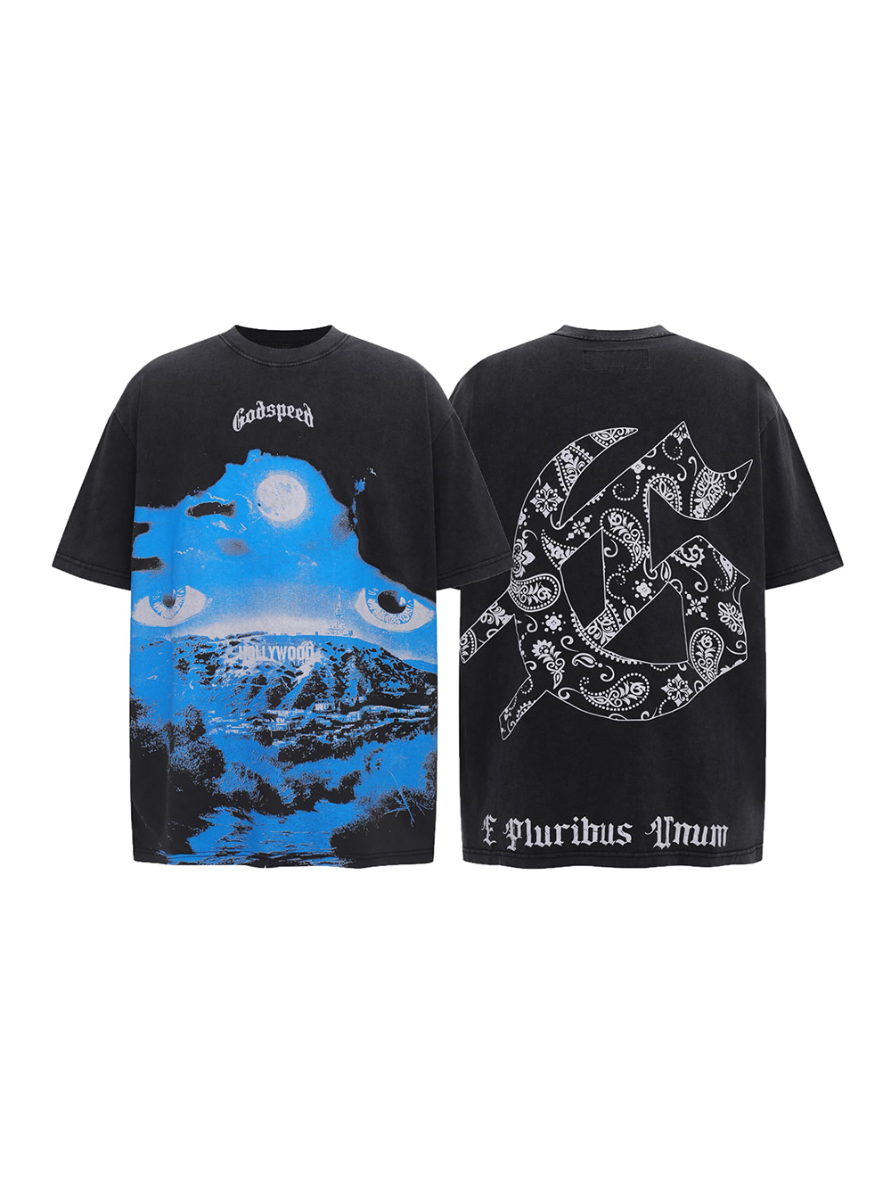 City Eyes Mottled Print Washed Version Tee