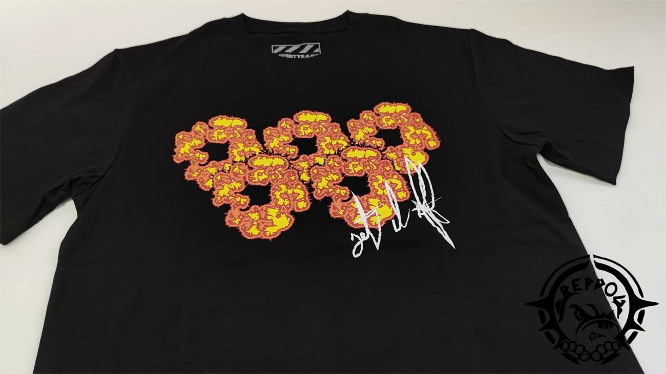 1:1 quality version Offsettears Flame Explosion Flower tee