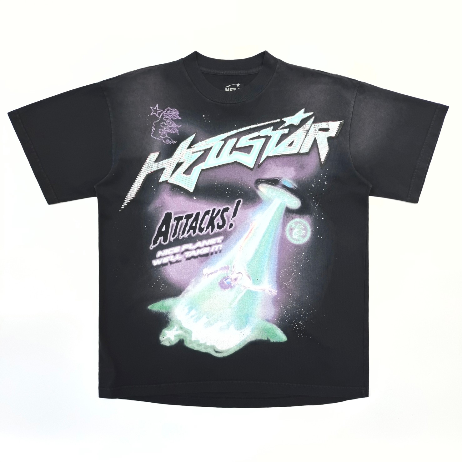 1:1 quality version UFO Attack Print  Tee with NFC tag