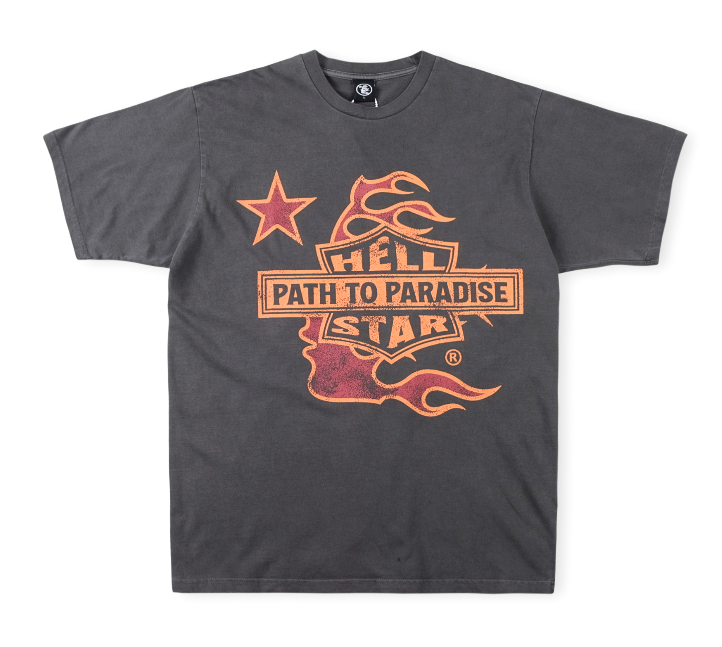 Bad point side face logo slogan washed version  tee