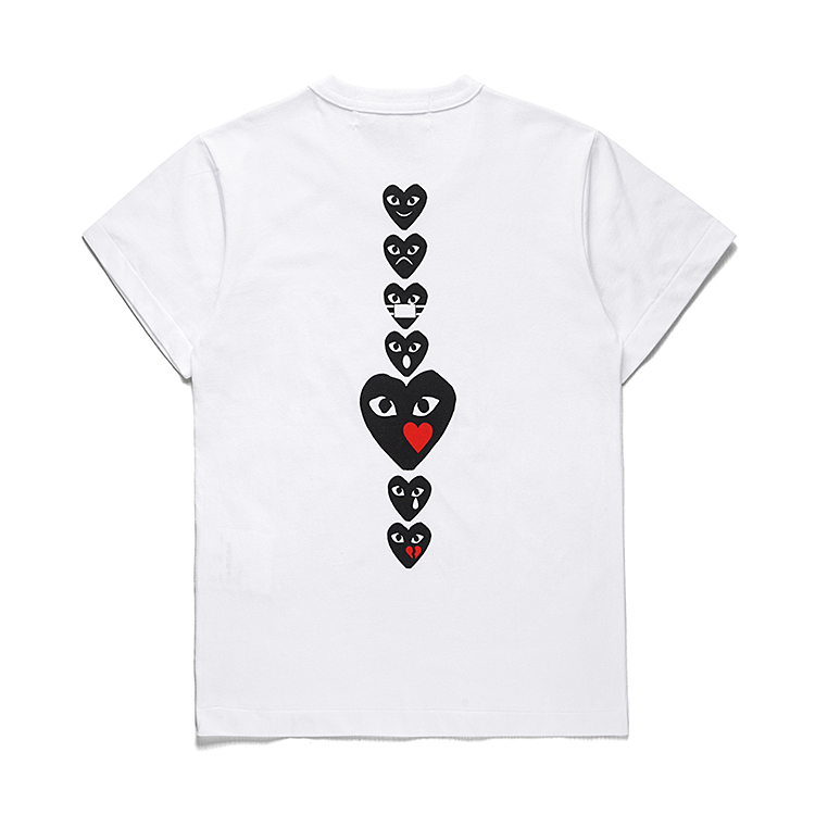 Black Heart Vertical Row at Back Tee