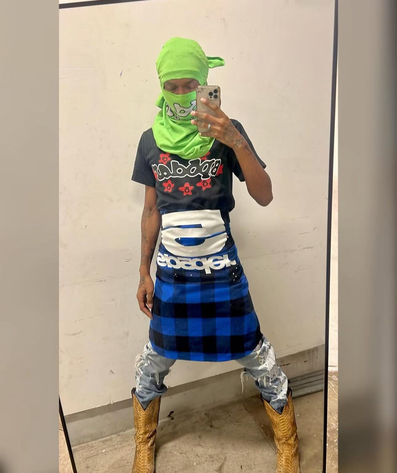 1:1 quality version Twisted letters red flower Tee