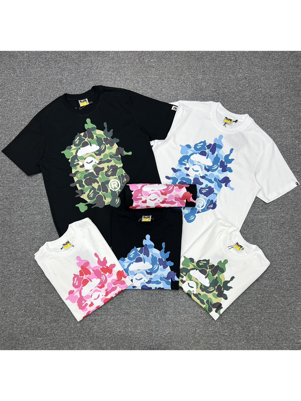 1:1 quality version Reinvented Camouflage Ape Big Head Print Tee 6 colors