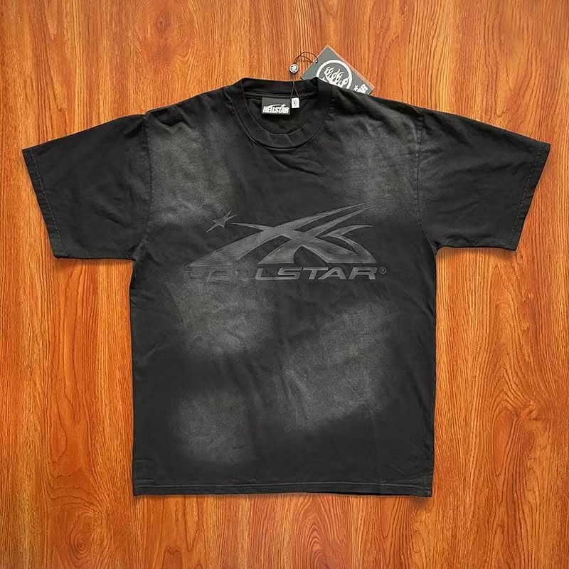 Cotton grey label logo Washed Version Tee