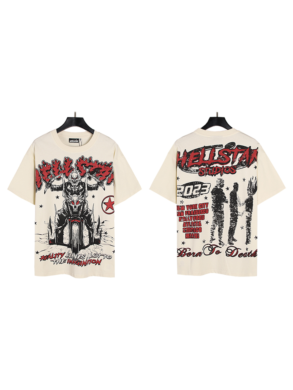 Motorcycle Riding Skull Print Tee