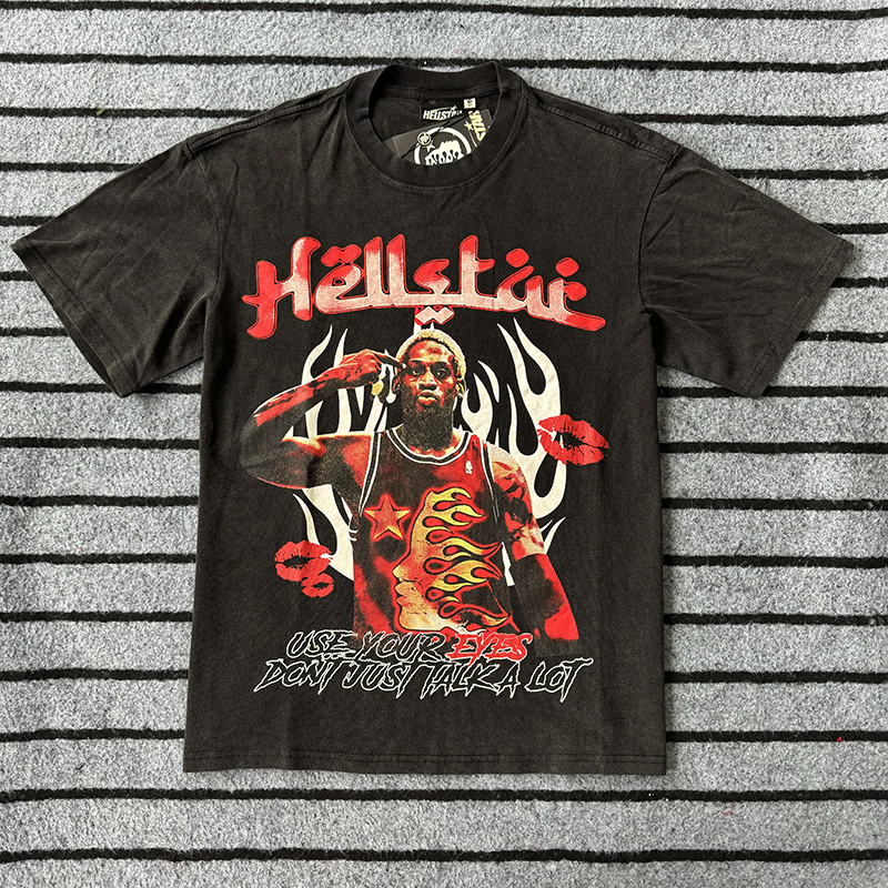 The Worm Rodman Dazzle Logo Print Washed Tee