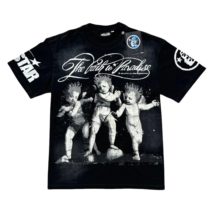 Three dancing little boys with curvy letters washed version tee