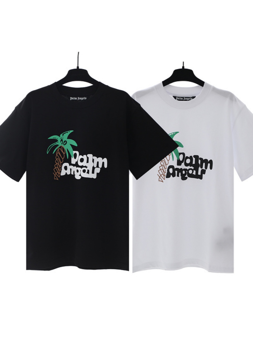 Spring Coconut Cartoon Letter Print tee 2 colors