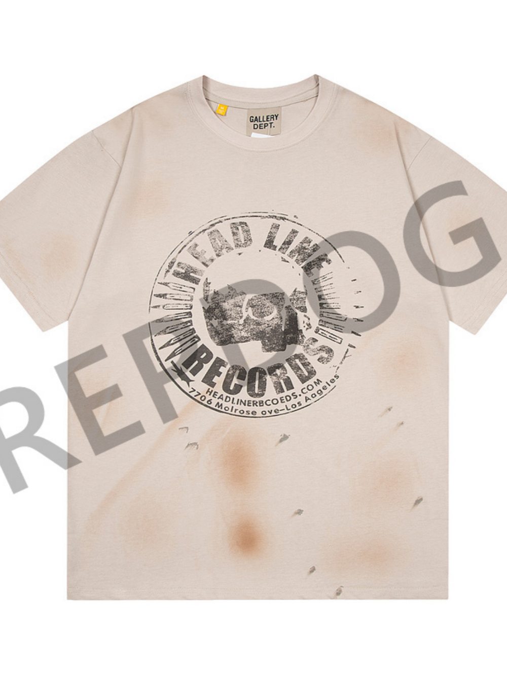 Monogrammed Badge Mud Dot Vintage Aged tee