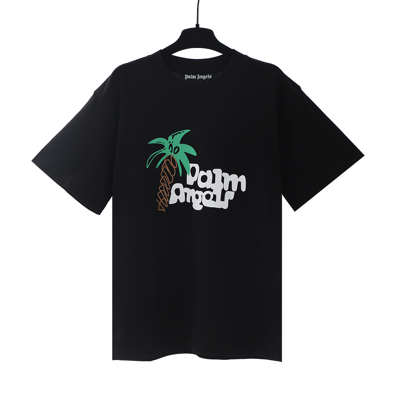Spring Coconut Cartoon Letter Print tee 2 colors