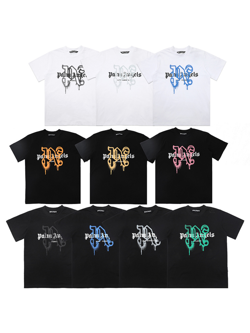 Graffiti Spray Letter Print tee 10 colors