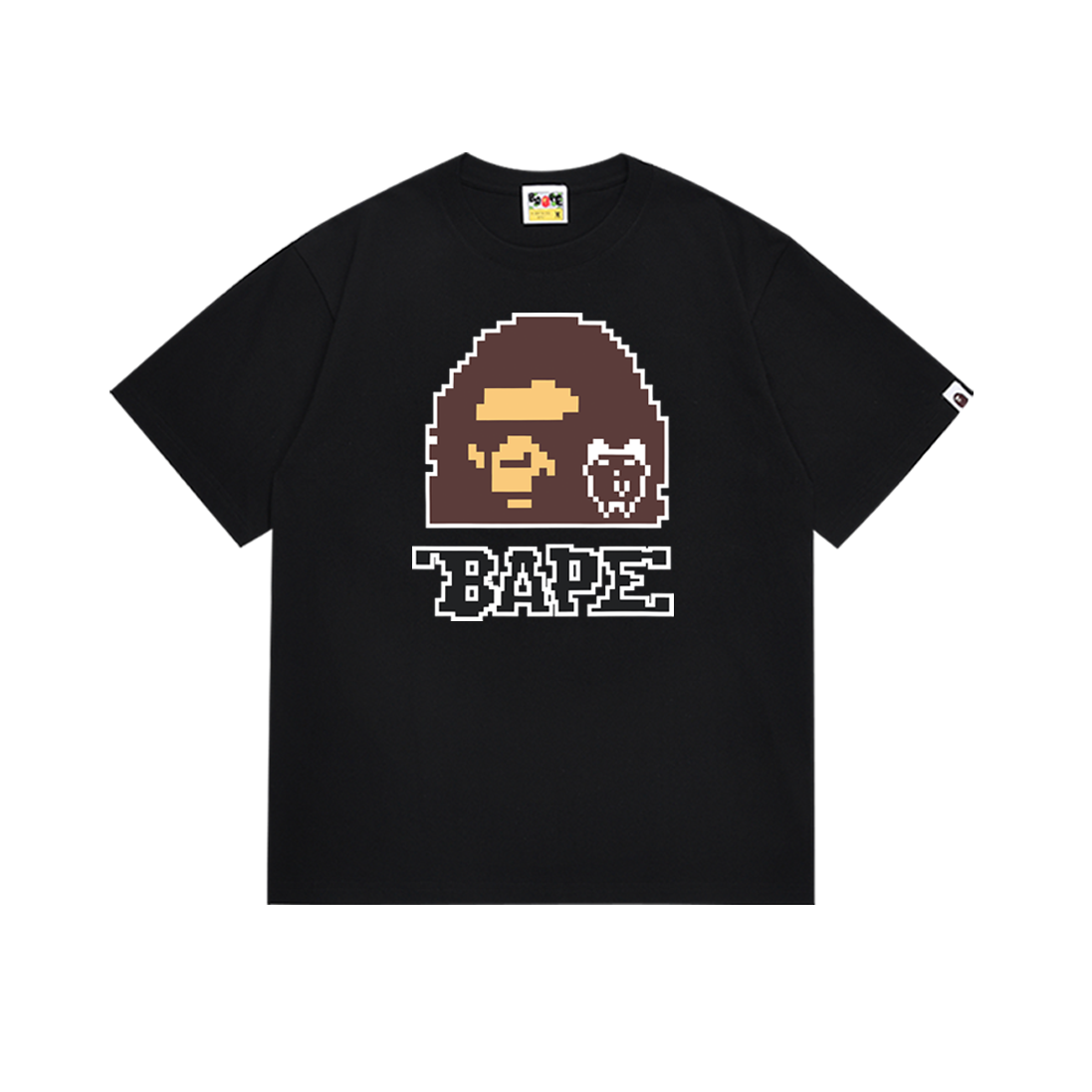 Co-branded Digital Pixel Ape Head Print Tee 2 colors