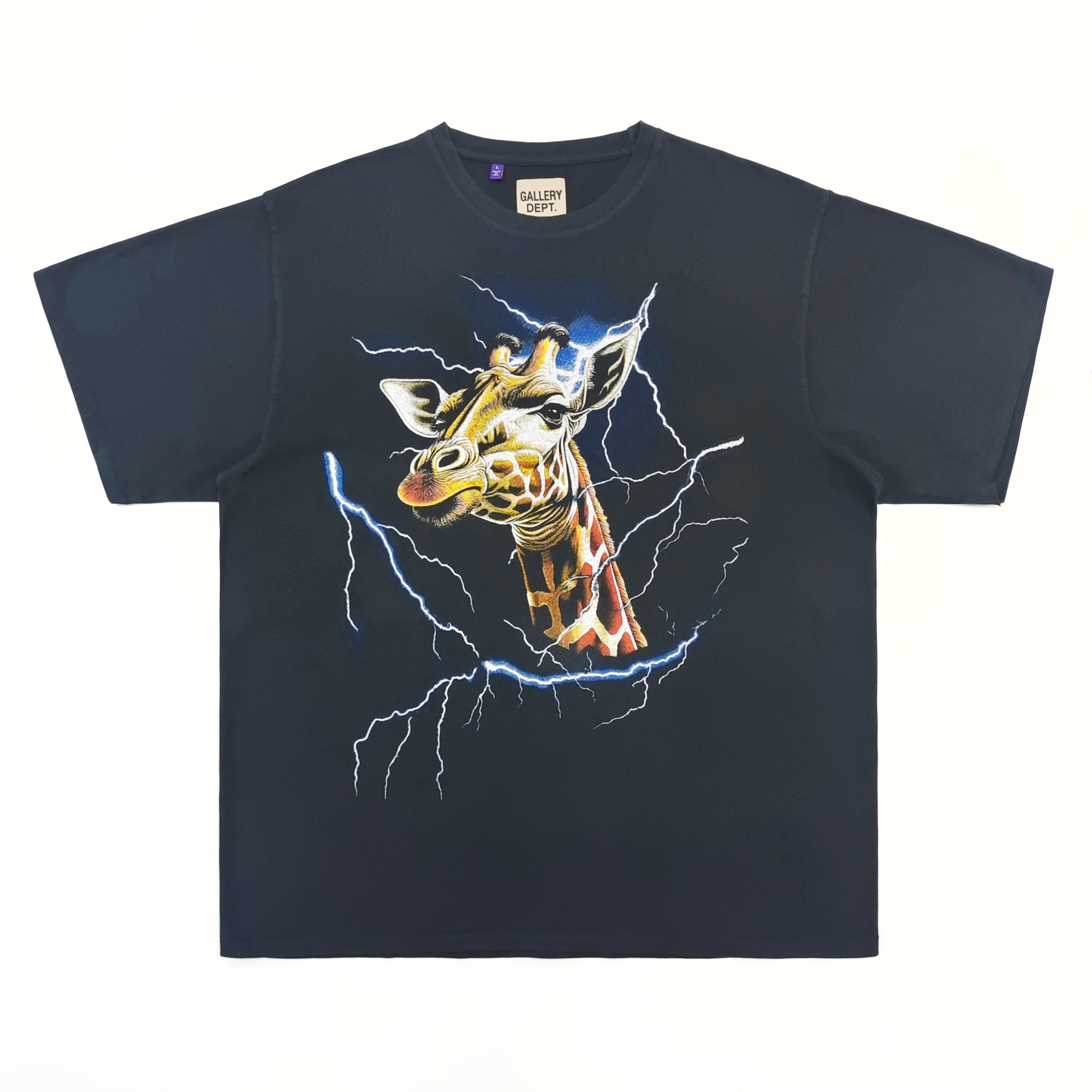 1:1 quality version Giraffe Lightning Back Stamped Letter Print Tee