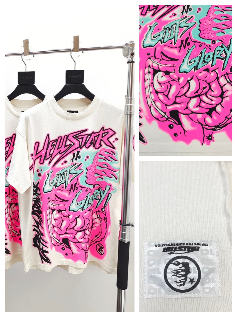 1:1 quality version Graffiti Font Abstract Print Tee with NFC tag