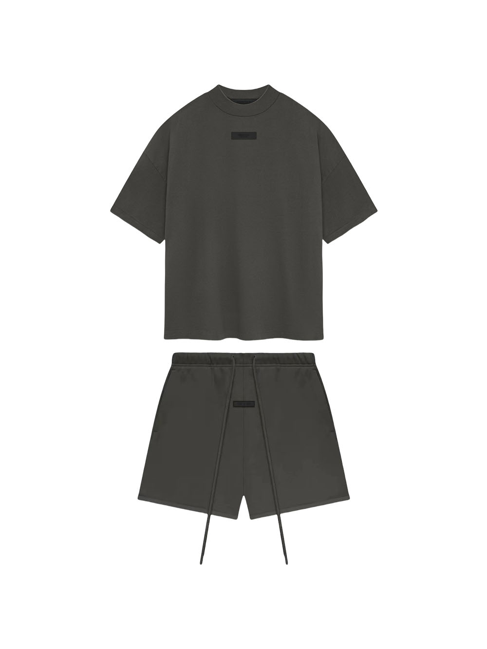 1:1 quality version Three-dimensional adhesive label letters LOGO Ink black Tee &  Shorts Set